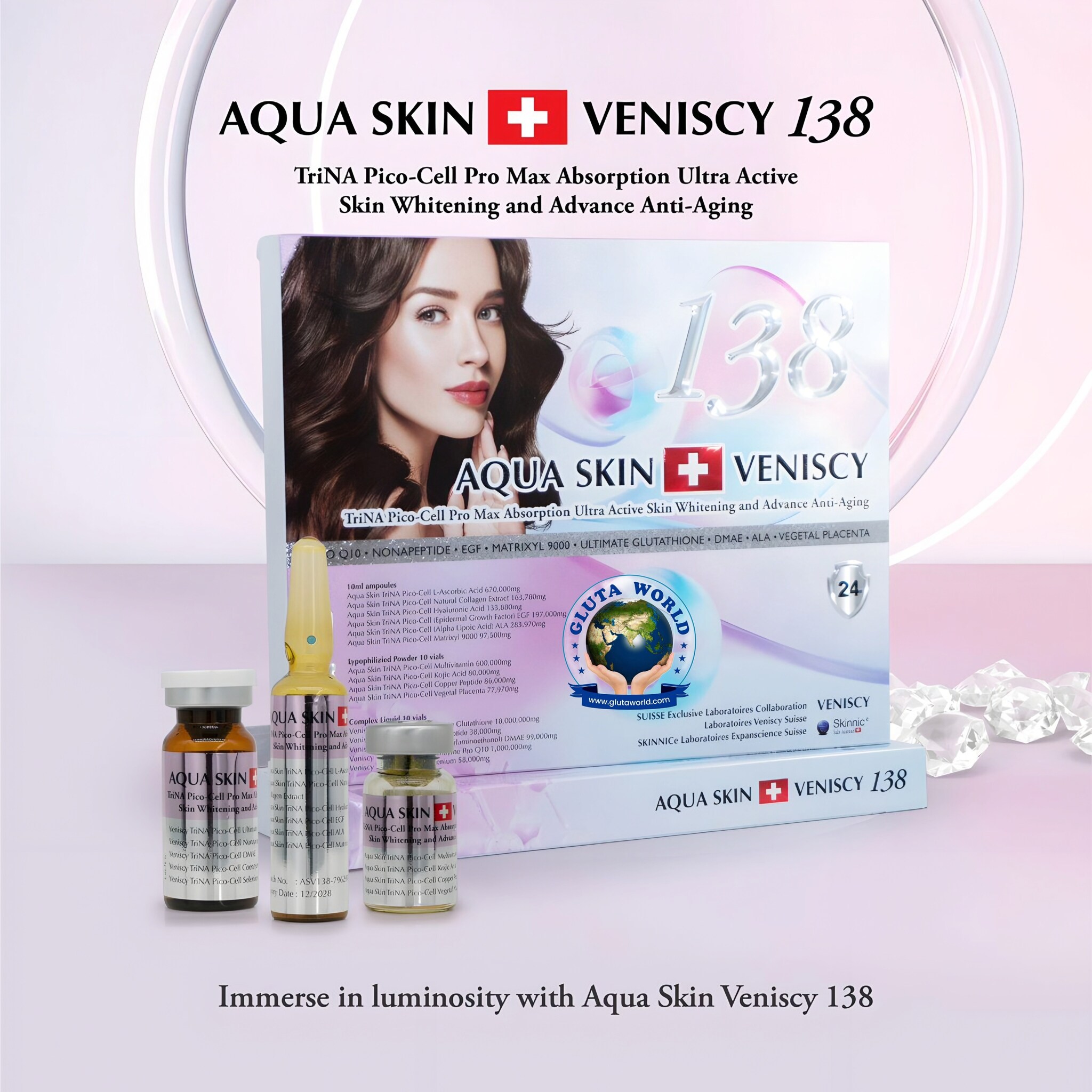 aqua glutathione injection Aqua Skin Veniscy 138 Glutathione Injection in Mumbai at ₹ 8,900 / Box by  Glutaworld