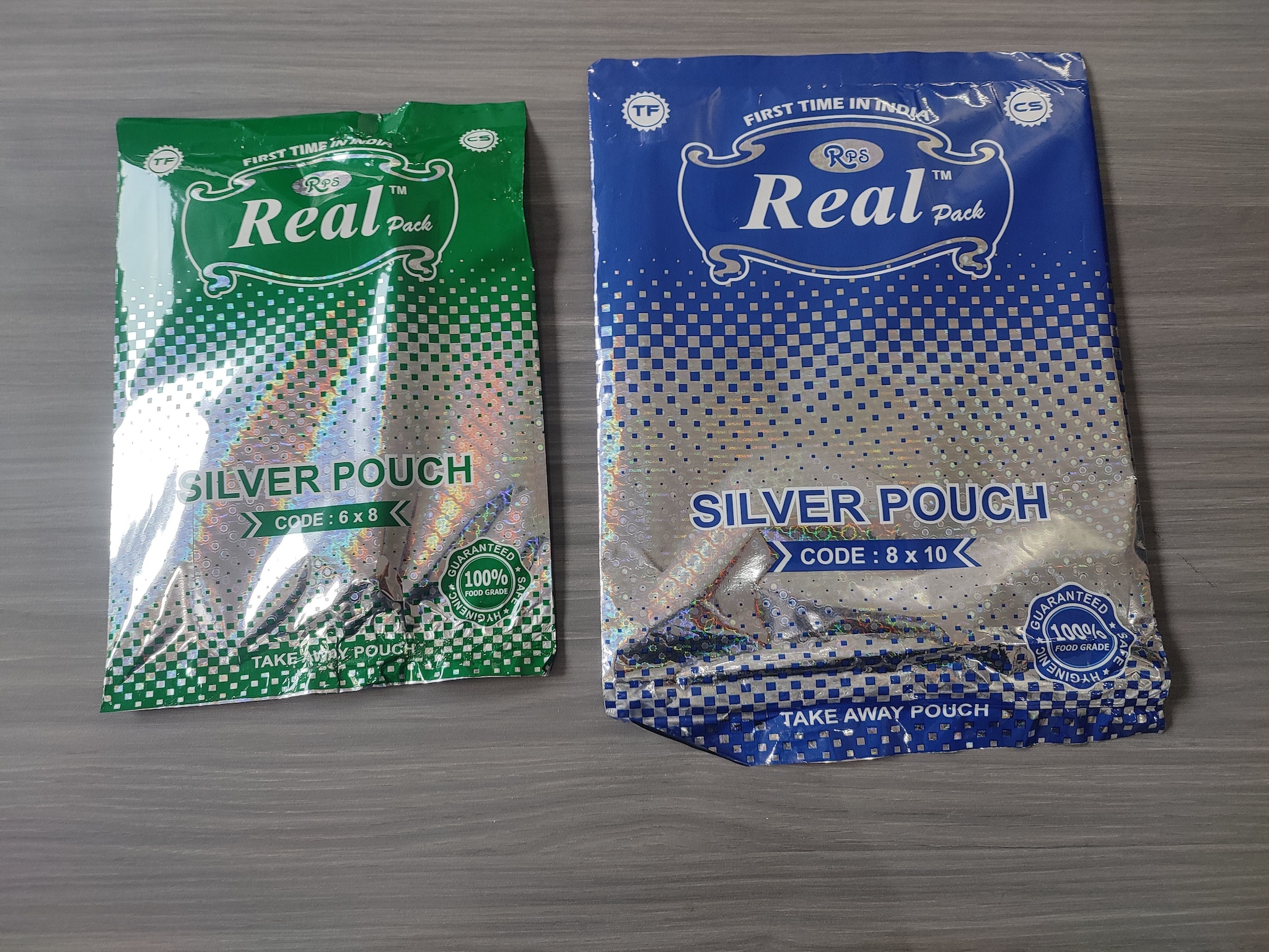 Real Pack Silver Foil Takeaway Pouches 6x8 & 8x10 in Dehradun at