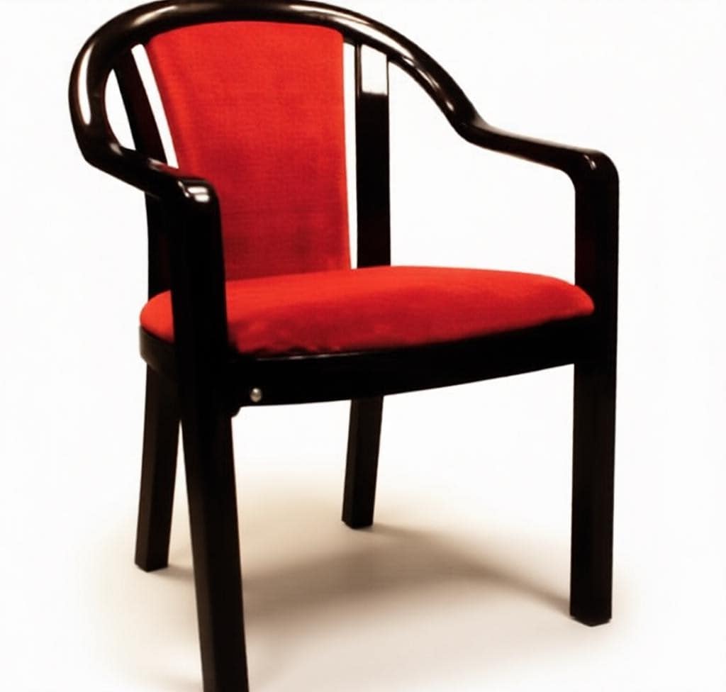 Supreme Furniture Plastic Armchair, Ergonomic Design, Red/Black
