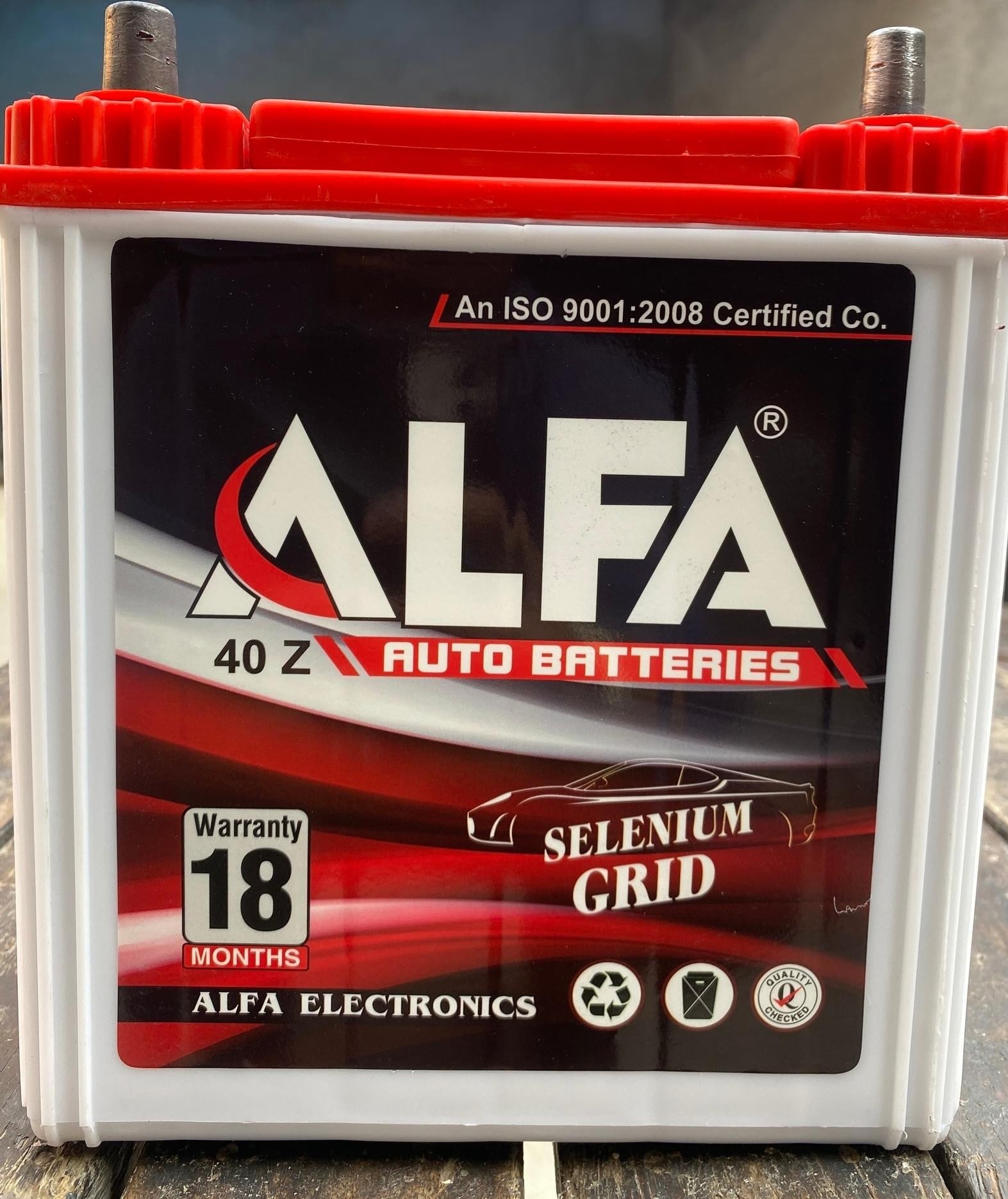 ALFA 40 Z Selenium Grid 12V Automotive Battery, Polypropylene Case