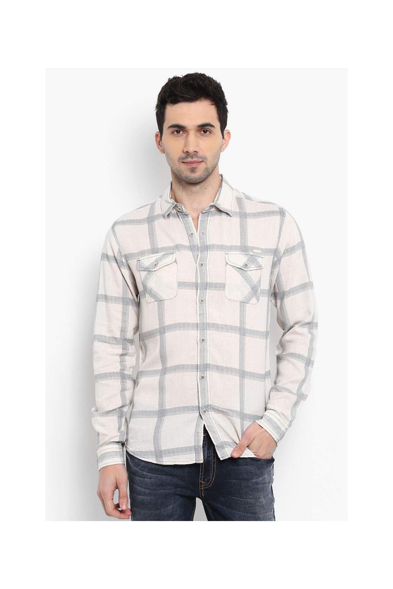 Mufti Off White Buffalo Checks Full 