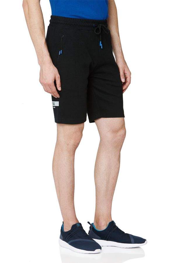 MUFTI Black Athleisure Shorts With Drawstrings (L) in Latur at