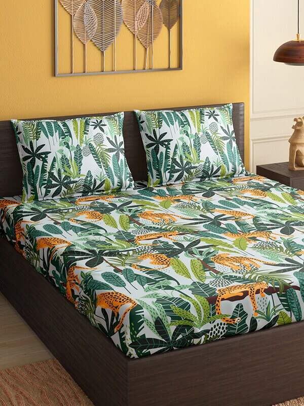 Cotton Queen Size Bed Sheet With 2 
