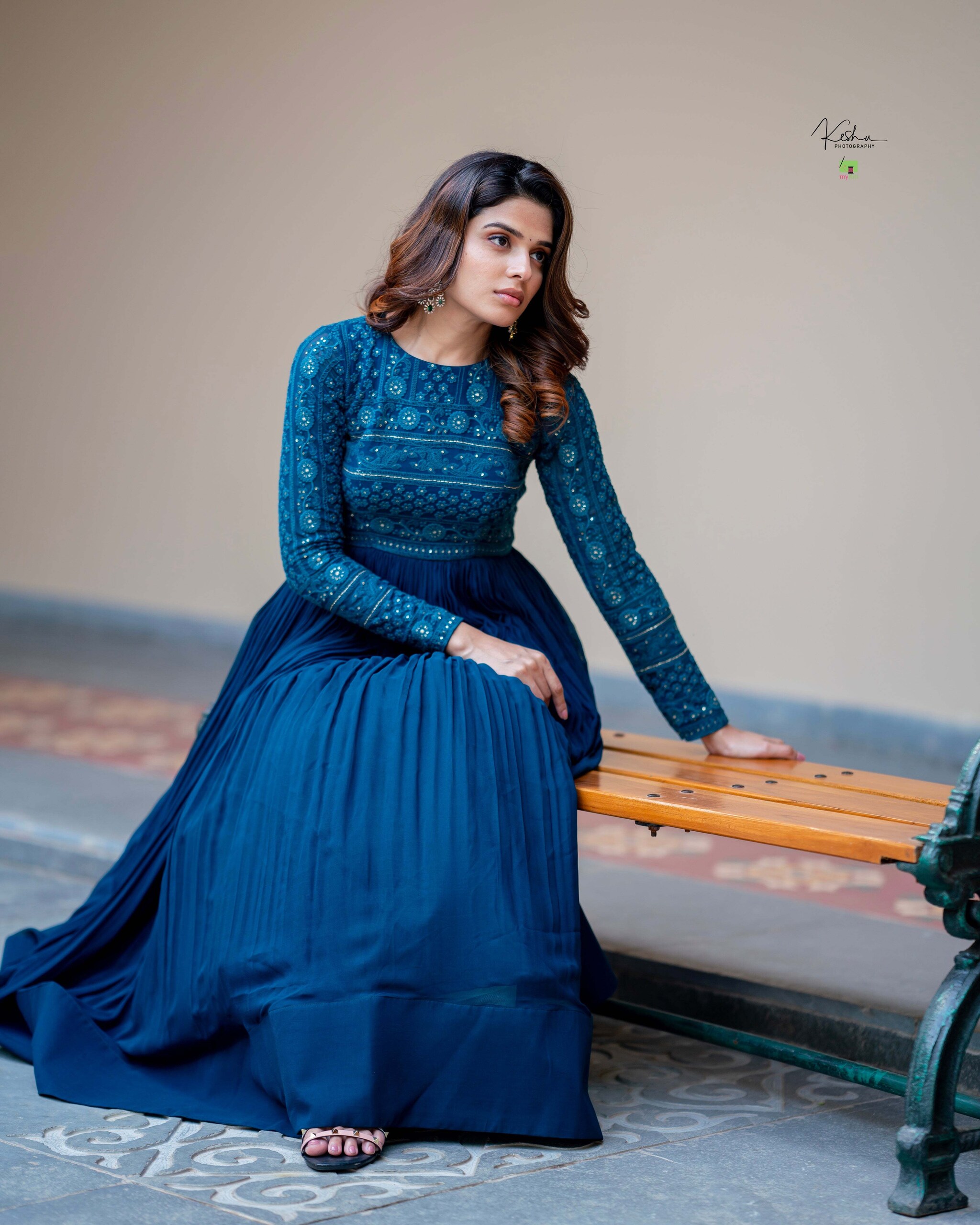 hyderabad ladies dresses Myriti Peacock Blue Chikankari Dress in at ₹ 9,500 / Pc by Myriti Designs x-sibling-handle:cedar-city-maxi-dress-dark-choc-dark-choc