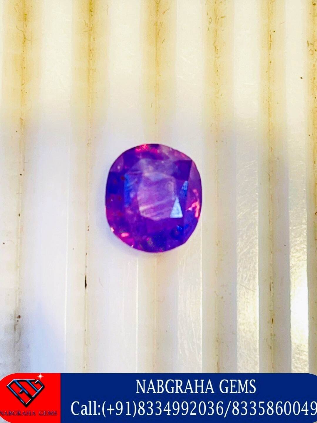 Natural Rakhtomukhi-Neela/Reddish-Blue Sapphire[CEYLONISE] in