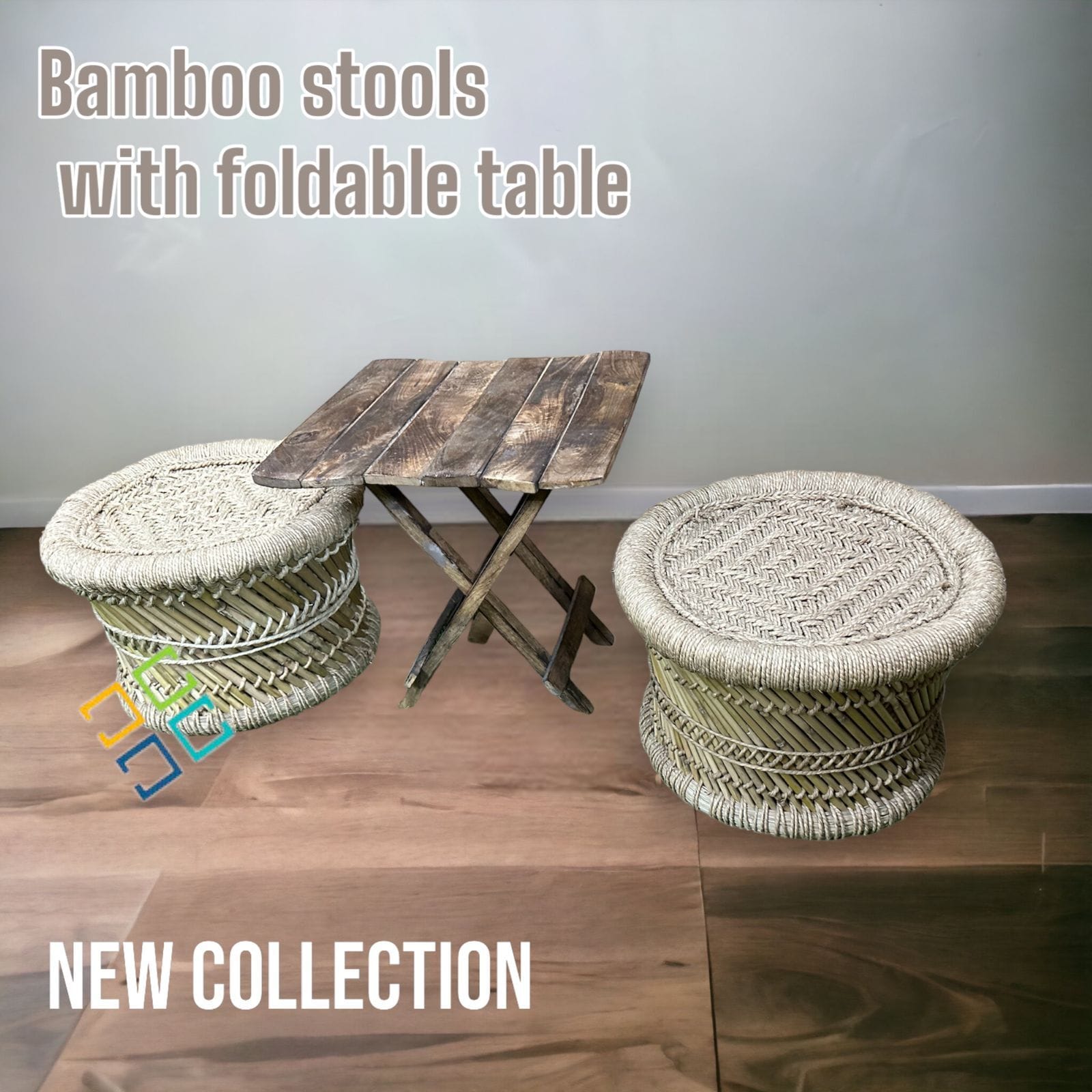 Natural Wood Coffee Table Stools Furniture Set Best For Tea Time