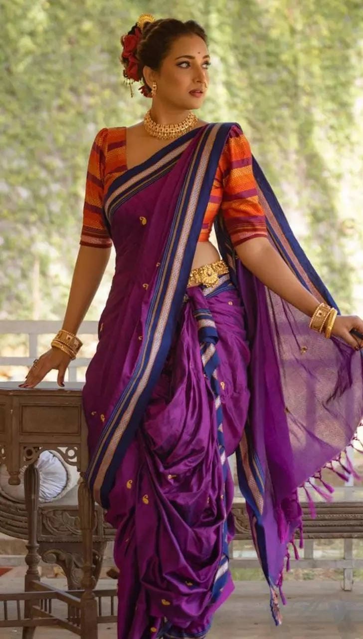 Maharashtrian Nauvari Saree For Wedding Sadi Nauvari Wedding