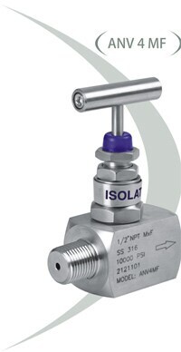 Needle Valve Mini 1/4" MALE NPT 6000 PSI Stainless Metal Seats
