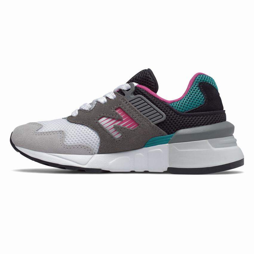 New Balance Kid's 997 Sport Casual Shoes (Grey White Pink