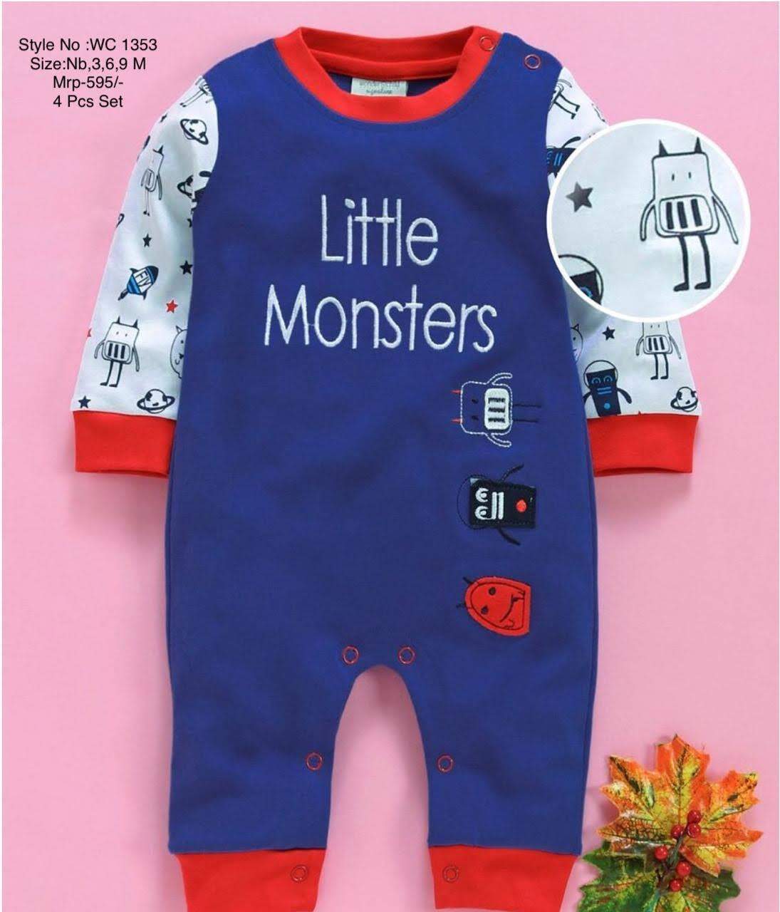 Newborn Baby Romper for boy Little Monsters 0-12 months in Chennai