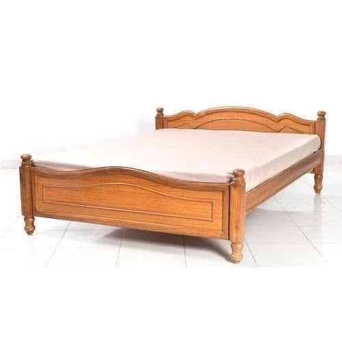 Nikamal King Size Wooden Cot Bed, Polished Traditional Style
