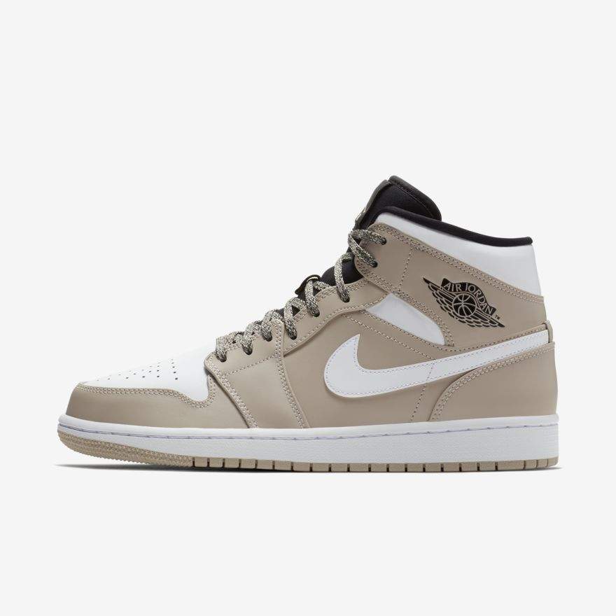 Nike Air Jordan Mid Mens Footwear Desert Sand, Black, White