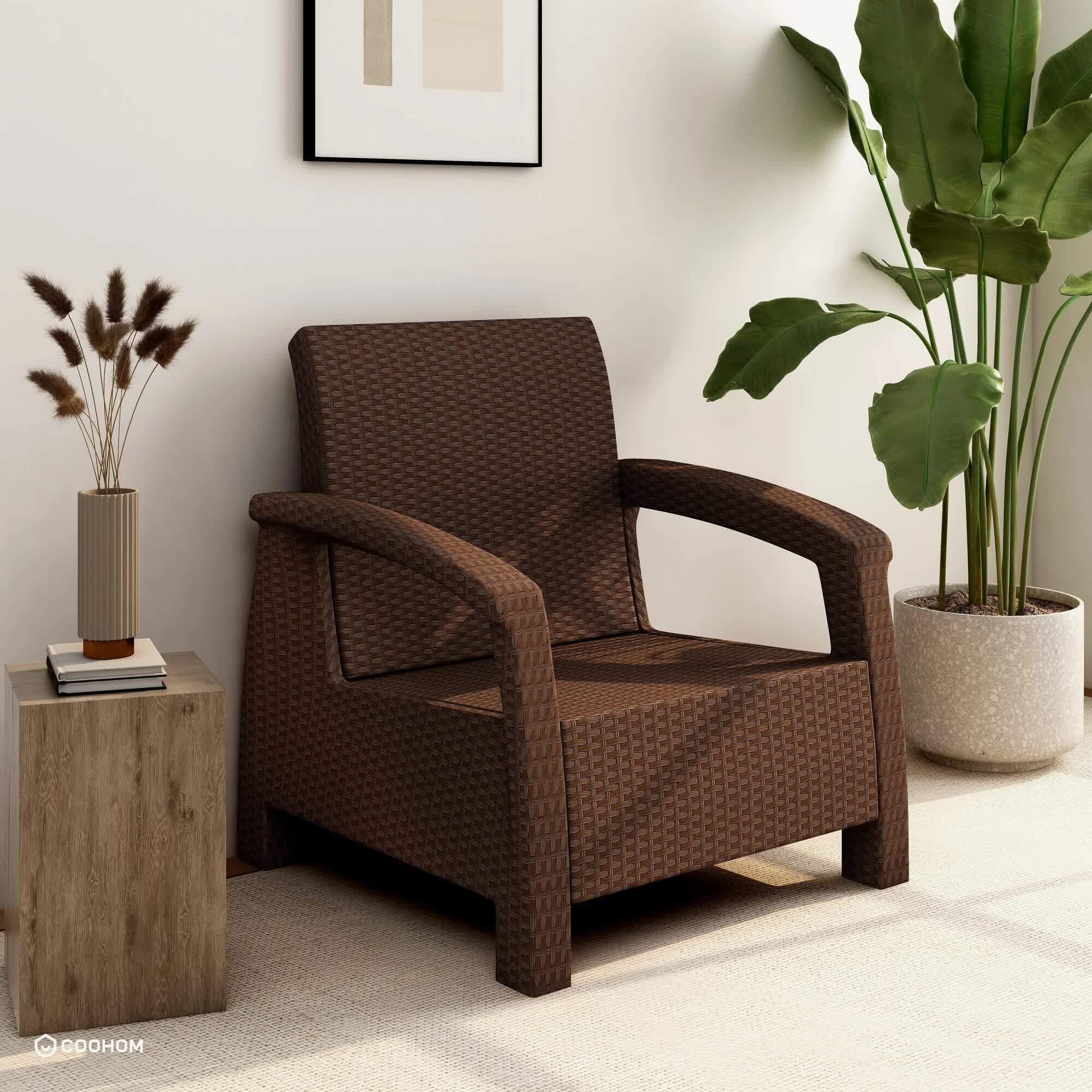 Nilkamal Goa Plastic Seater Sofa without Cushion (Season Rust