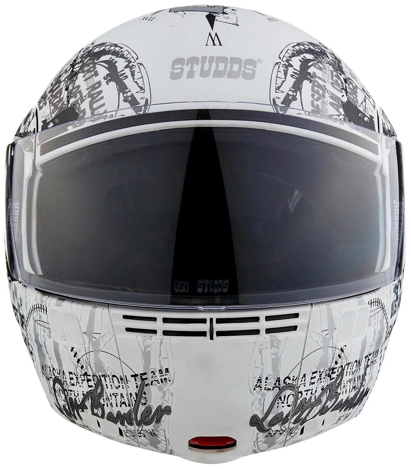Studds Ninja 3G D5 Decor Flip Up Full Face Helmet (Matt White N4