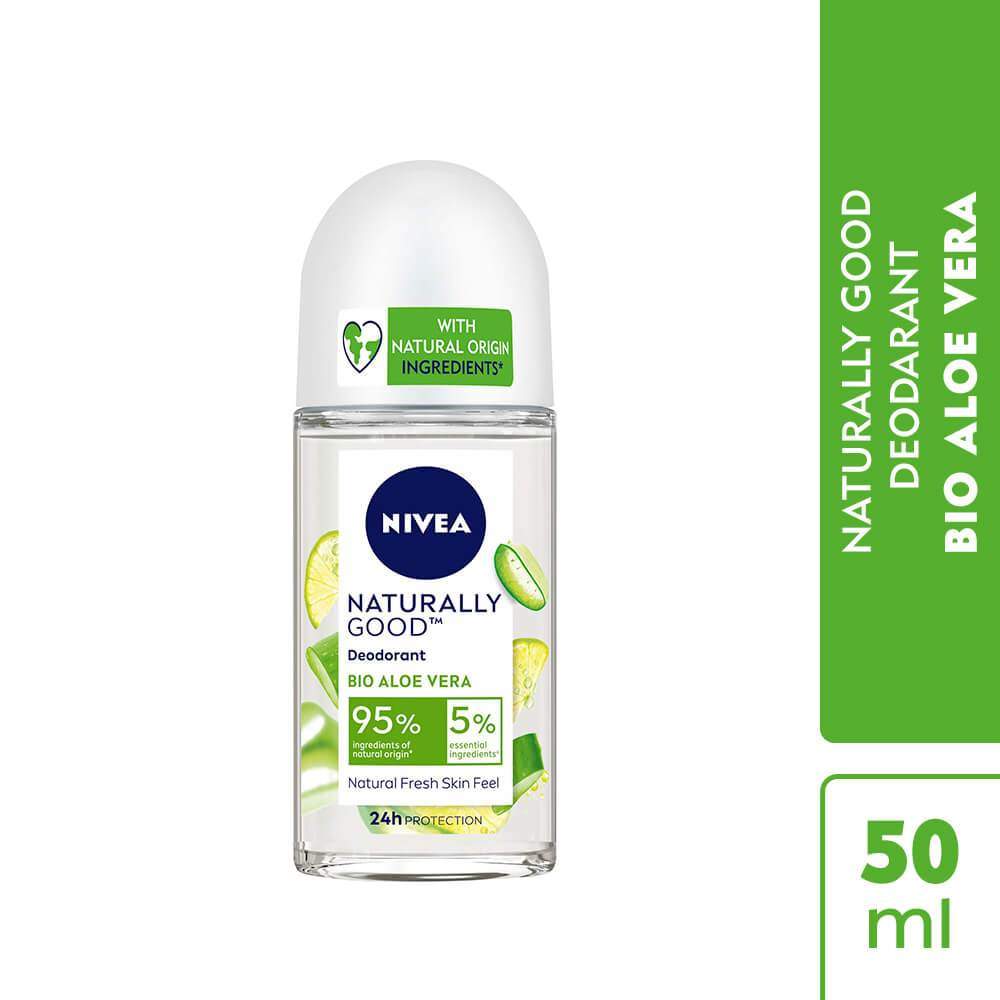 NIVEA Naturally Good Deodorant Roll On Bio Aloe Vera 50 ml in Meerut at   238 -  250 by Sajid Cosmetic Center - Justdial