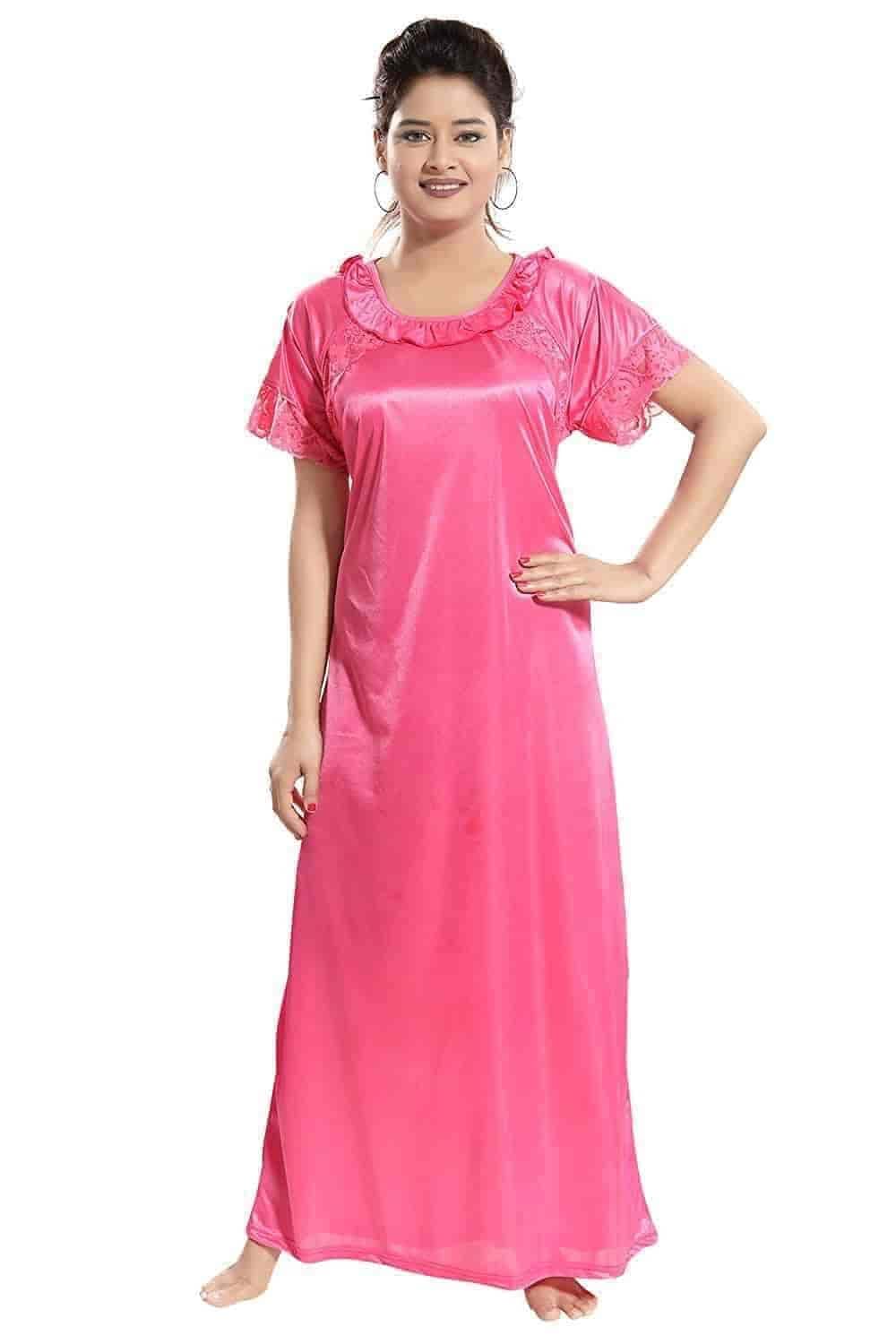Half Sleeve Plain Satin Night Gown For Women in Delhi at ₹ 300