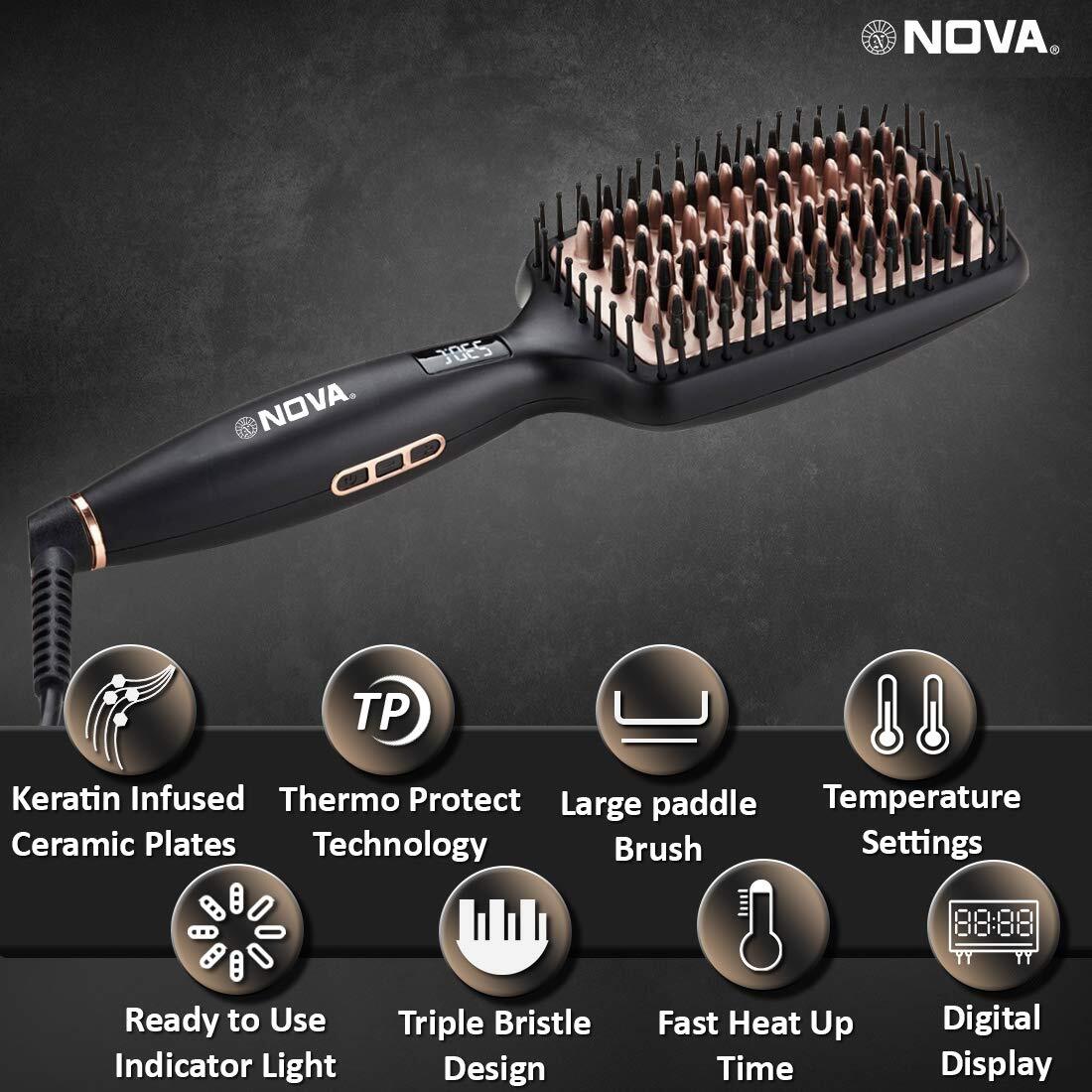 Straightener Brush Nova 860 Hair Straightener NOVA Heated