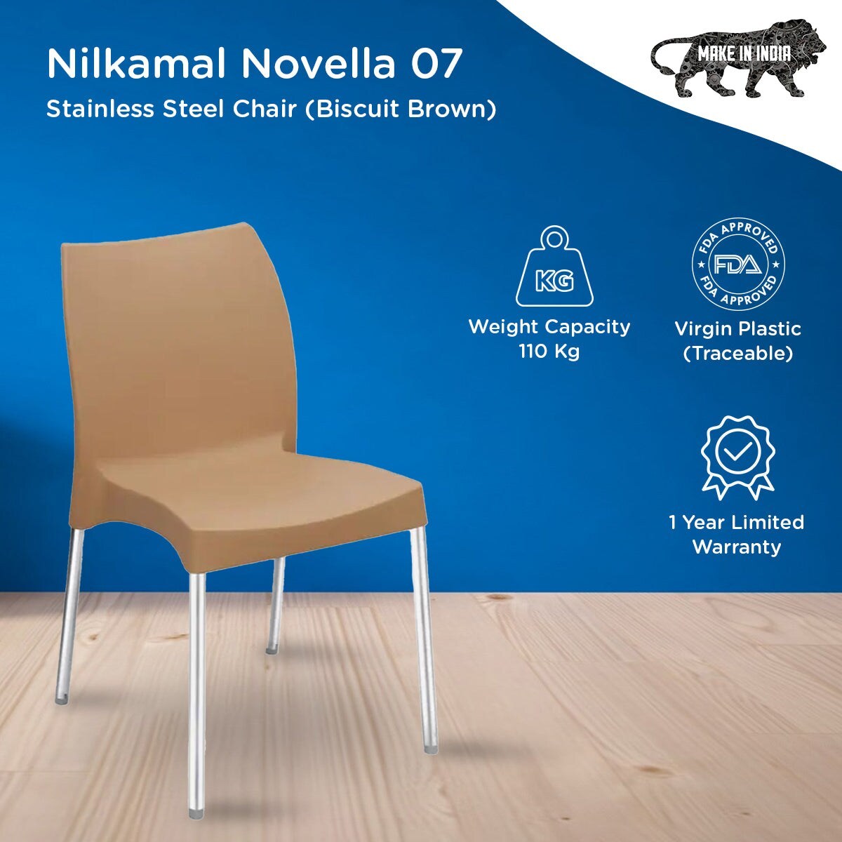 NILKAMAL Novella 07 SS (NS07) Chair Biscuit in Coimbatore at