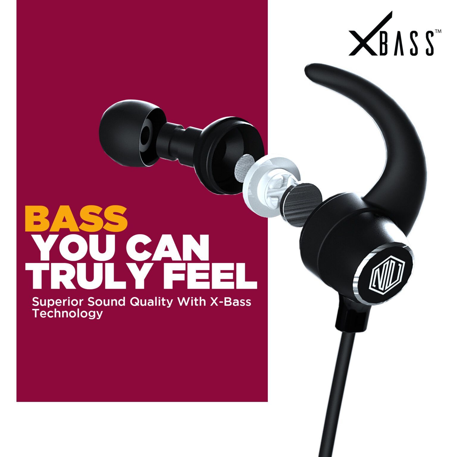 Nu Republic Jaxx in-Ear Wireless Earphones with Deep Bass, BT V