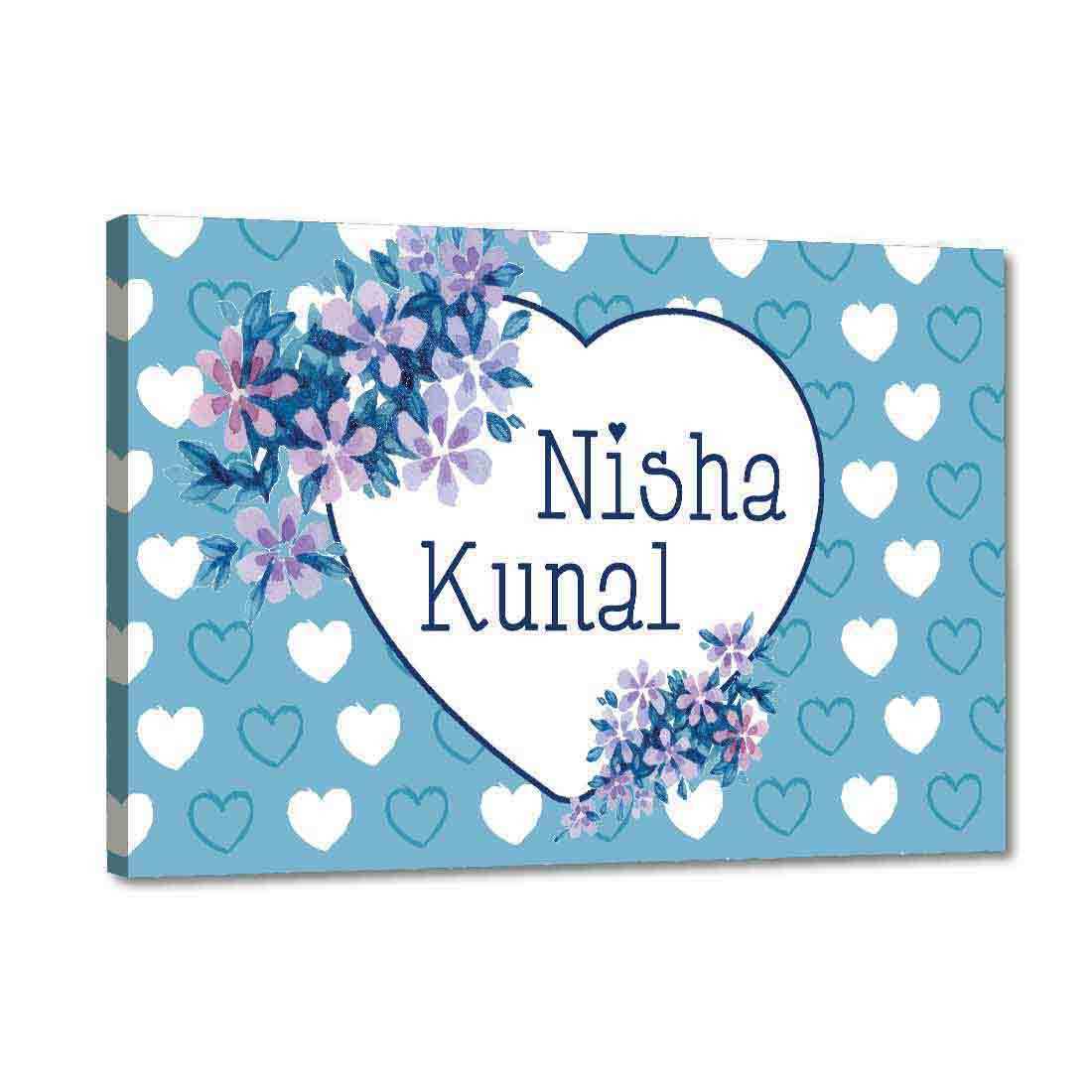 Nutcase Sweet Personalize Door Name Plate Sweet Blue Hearts in