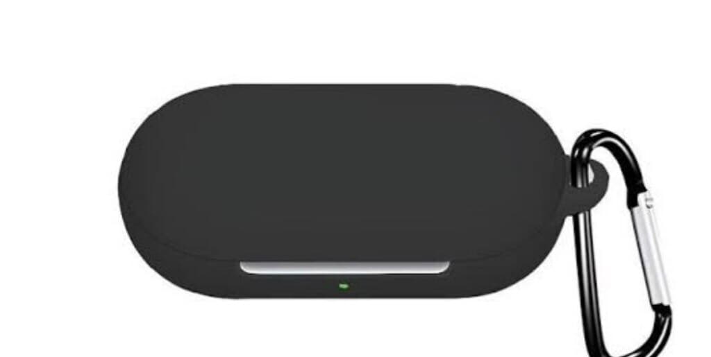 Oneplus Buds Pro, Silicone Soft Case Cover With Keychain-(black