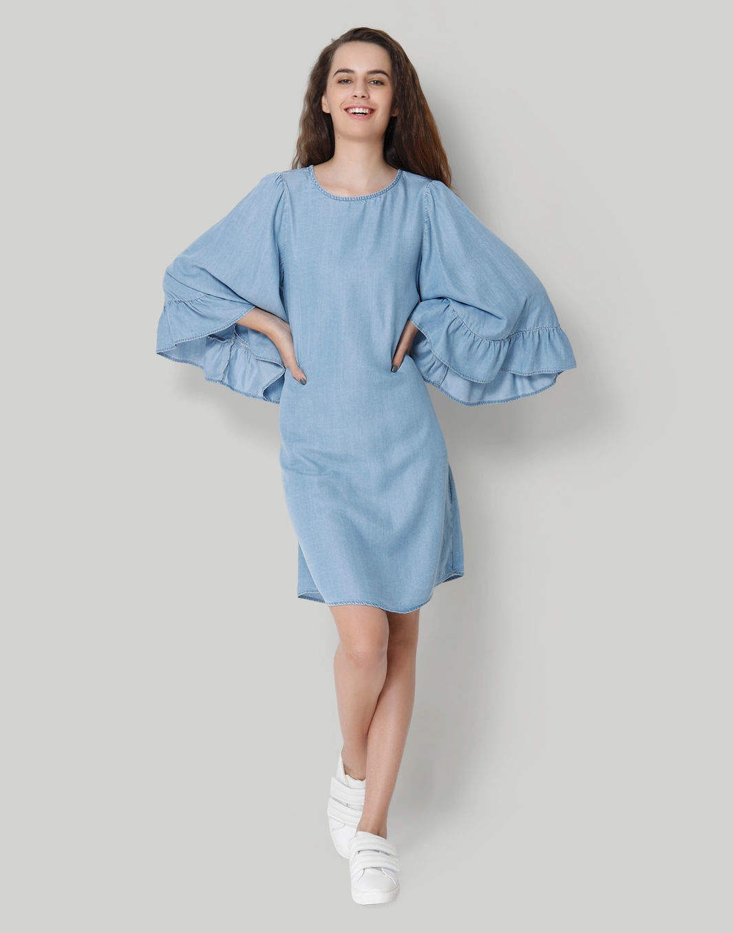 ONLY Blue Flared Sleeve Denim Midi Shift Dress (Size: 34, 15150381) in Bangalore at 2,849 - 2,999 by Dimple Hosiery Centre - Justdial ONLY Blue Flared Sleeve Denim Midi Shift Dress (Size: 34, 15150381) in Bangalore at 2,849 - 2,999 by Dimple Hosiery Centre - Justdial