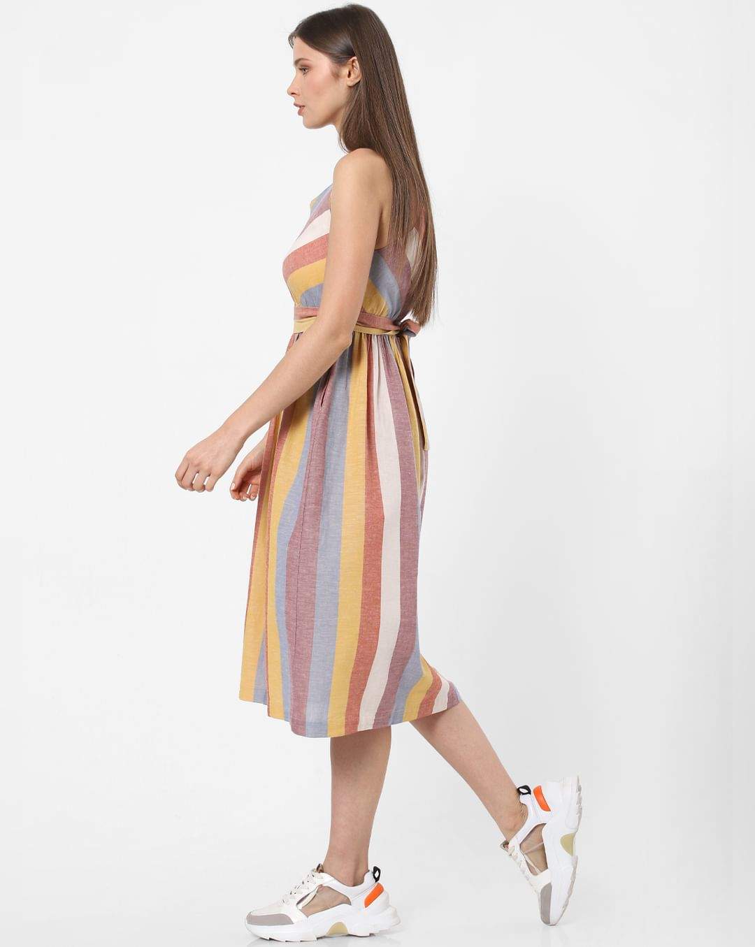 Ladies Dresses Only Striped Dress ONLY 211944601-Terra-Cotta 38