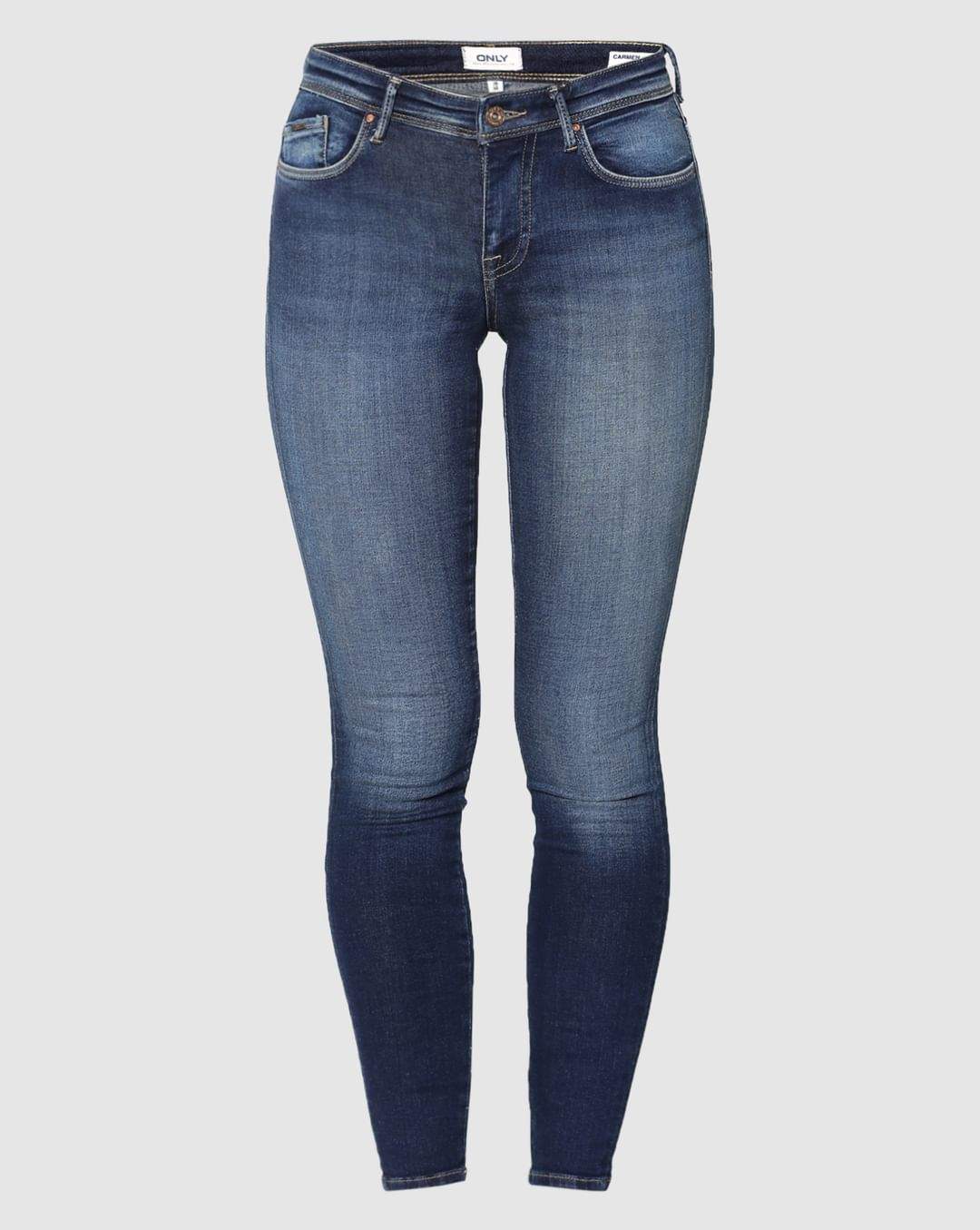 ONLY 15171438-Dark-Blue-Denim 34 Dark Blue Mid Rise Washed Ankle