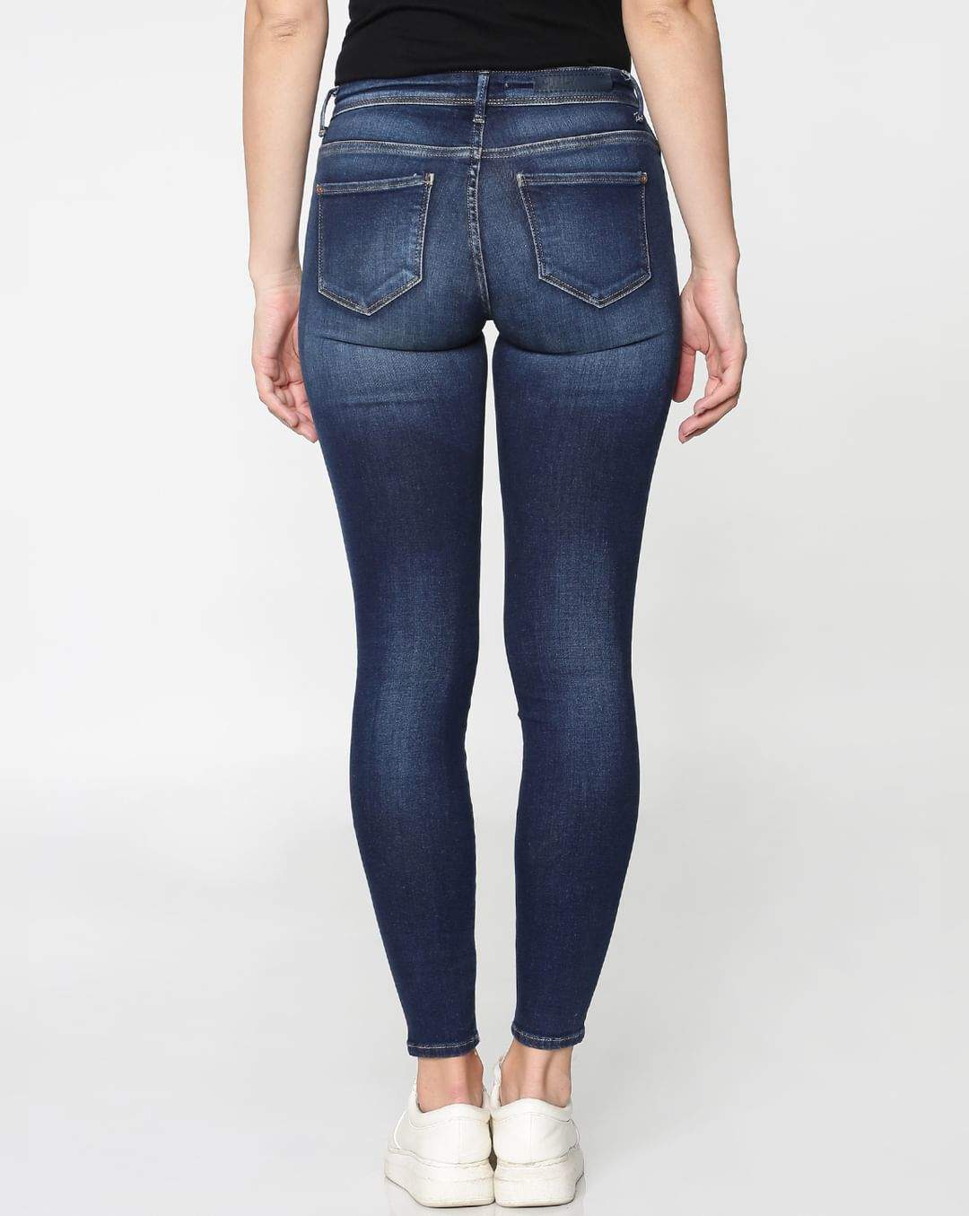 ONLY 15171438-Dark-Blue-Denim 34 Dark Blue Mid Rise Washed Ankle