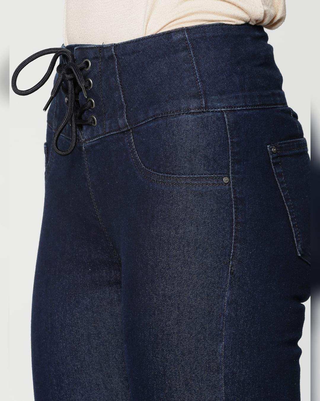 Blue Mid Rise Washed Skinny Fit Jeans 