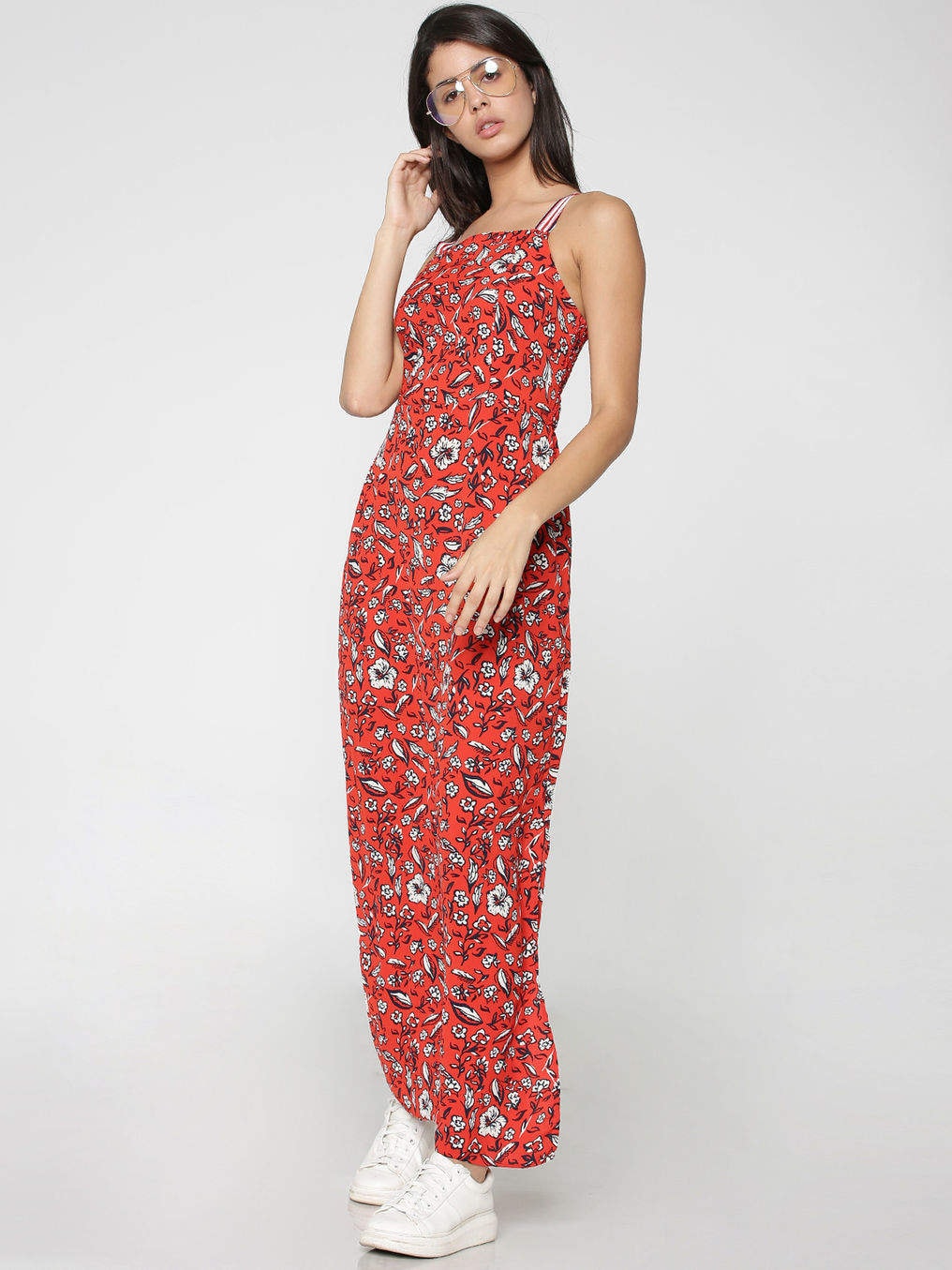ONLY Red Floral Printed Maxi Dress (Size: 36, 15171328) in Delhi