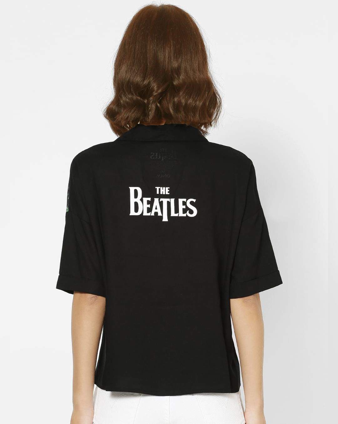 ONLY 234877601 38 X The Beatles Black Abbey Road Print Shirt in