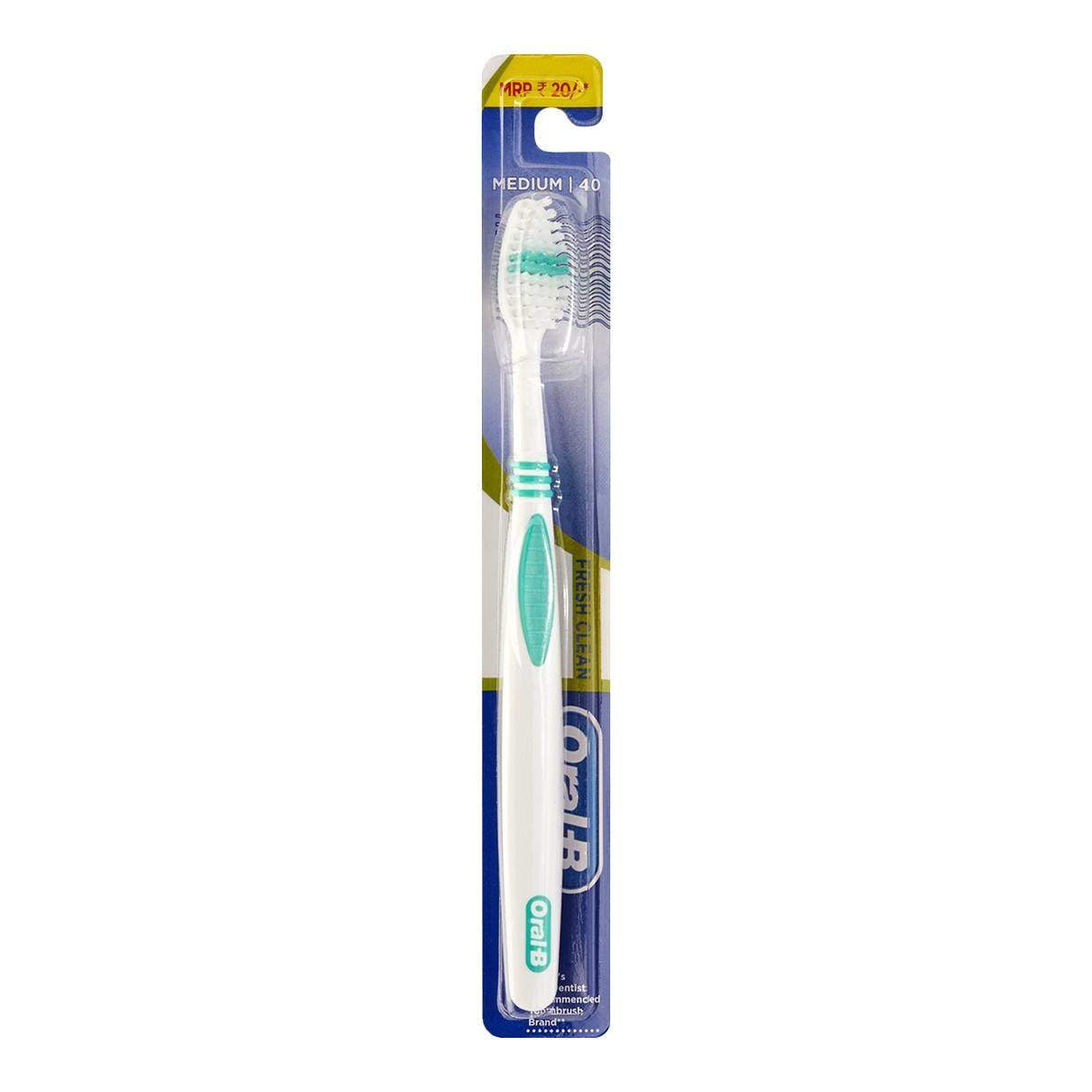 Oral-B Criss Cross Deep Clean Medium Bristles Manual Toothbrush For Adults,Tongue Cleaner, Multicolour Tooth Brush Set, Oral B Dentist Recommended Brand (Family Pack Total 4 Brushes - View #4