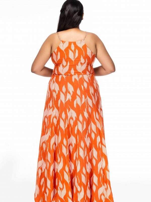 Orange Saffron Floral Maxi Dress, Polyester, V Neck, Short Sleeves, Casual/Bohemian,  Women in Chennai at ₹ 2,500 / Unit by Lotus Lane