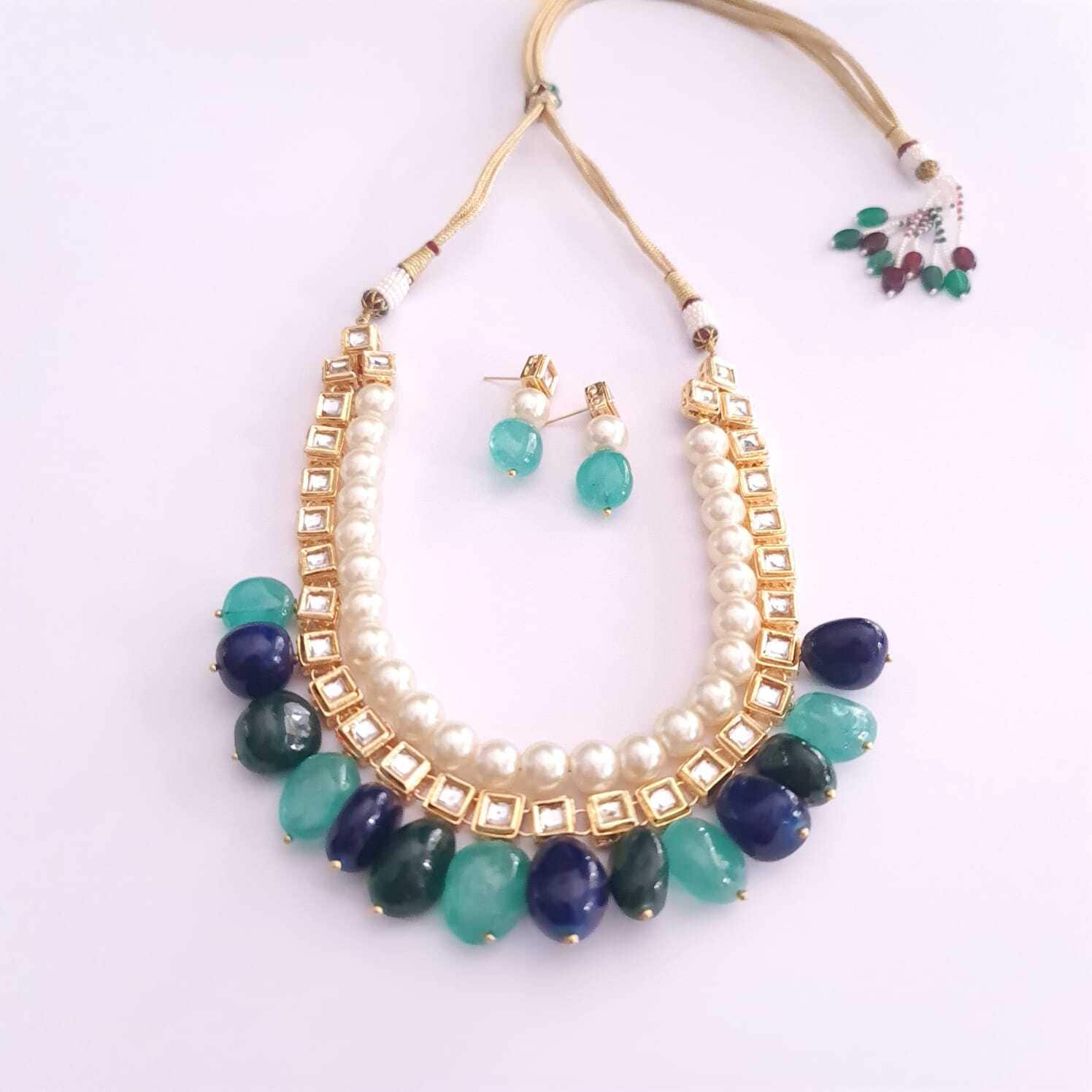 OSR Jewellers Square Kundan Pearl String Multicolor Tumble Party