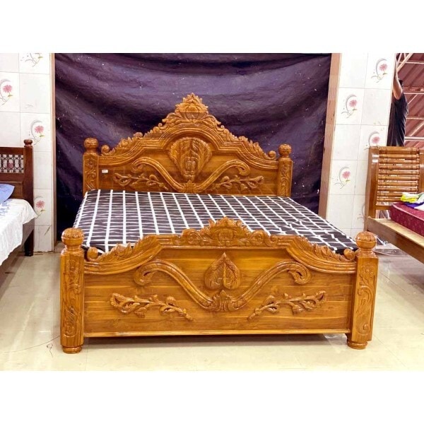 Queen Size Double Cot Mancham Cost Wooden Cot (Multitype) KPR