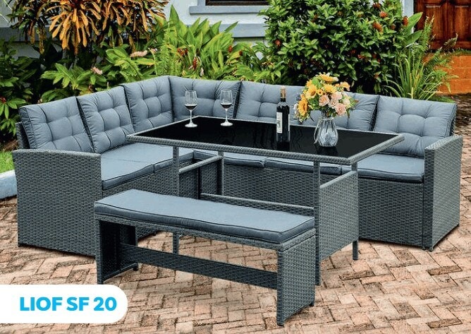Outdoor All-Weather Wicker Lounge Furniture Set with Cushions in