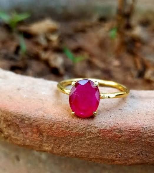 Oval Ruby Gemstone Finger Ring For Women in Jaipur at ₹ 2,000
