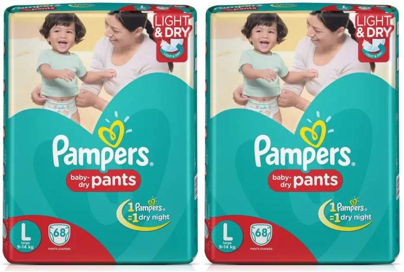 Pampers Baby Dry Pants, LARGE SIZE, 68 PACK, SET OF PACKS