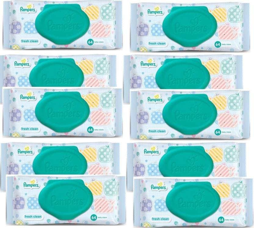 Pampers Fresh Clean Baby Wipes Combo Pack Of 10pcs (Per Pcs 64