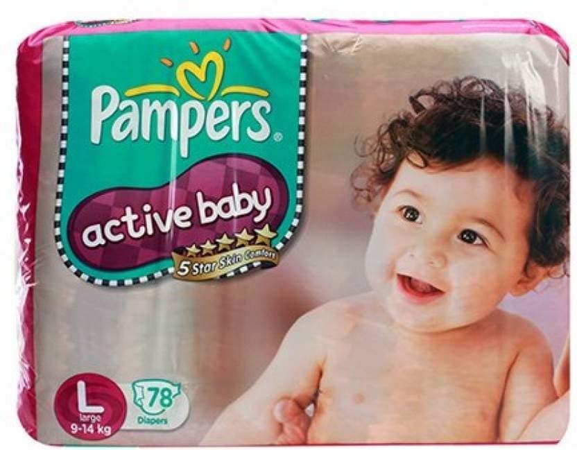 Pampers Baby Diaper Large (78 Pieces)- L (78 Pieces) in Delhi at