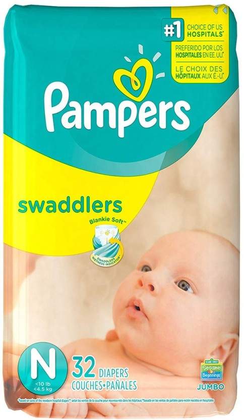 Pampers Swaddlers Diaper, Size N, 32 Count M (32 Pieces) in
