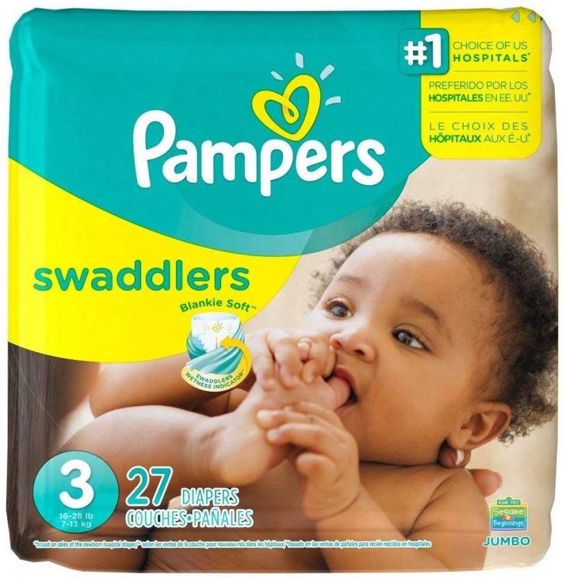 Pampers Swaddlers Disposable Diaper Size 3, 27 Count, JUMBO M