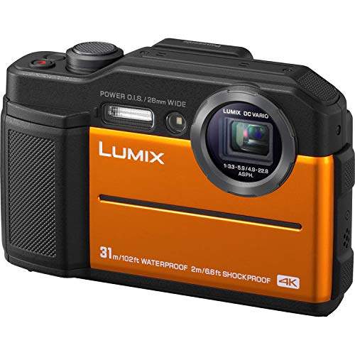 Panasonic Lumix DC-TS7 Digital Camera (Orange) Basic Kit 64GB