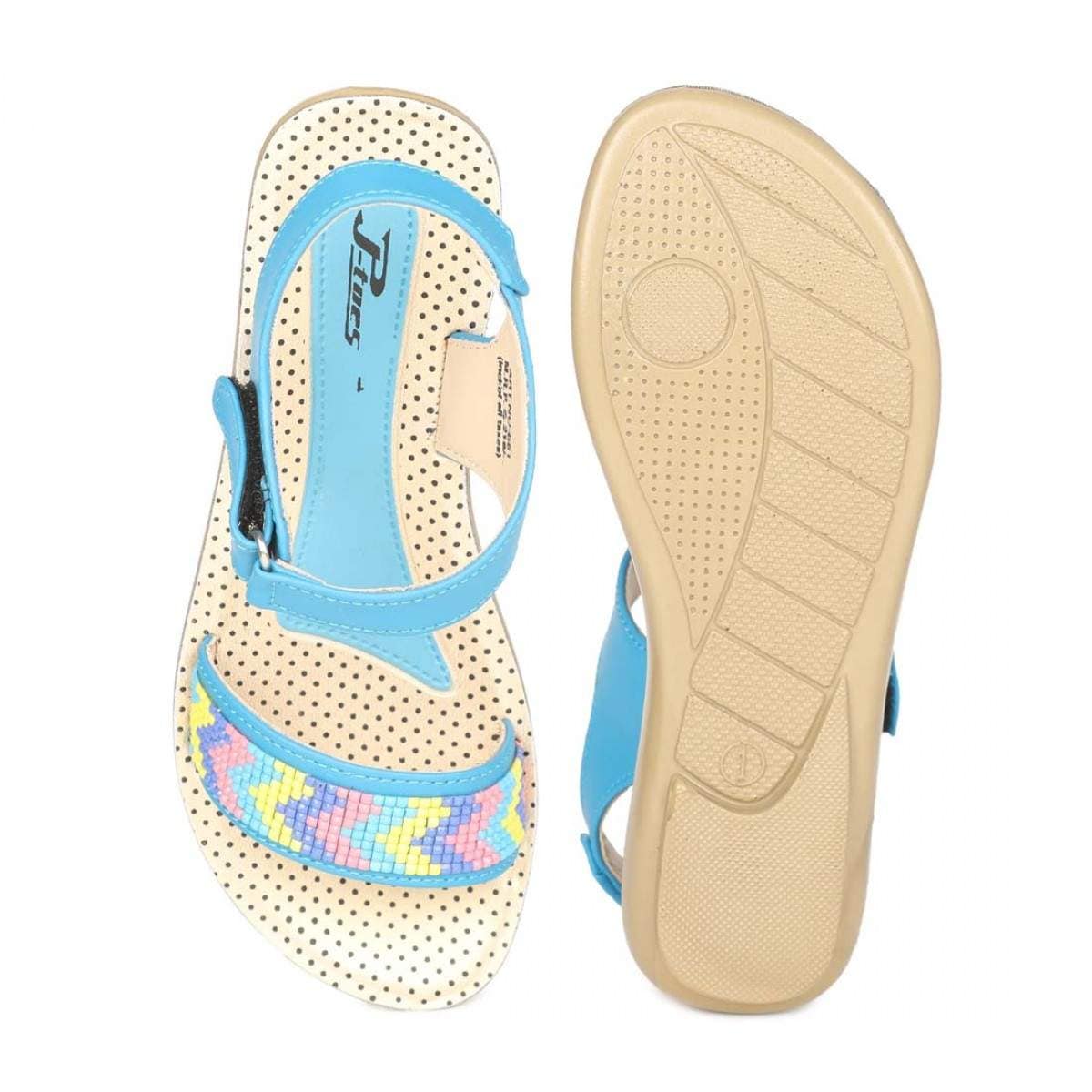 Paragon Kids Sky Blue P-Toes Sandals (Pu0664Kp-Sky-Blue) in