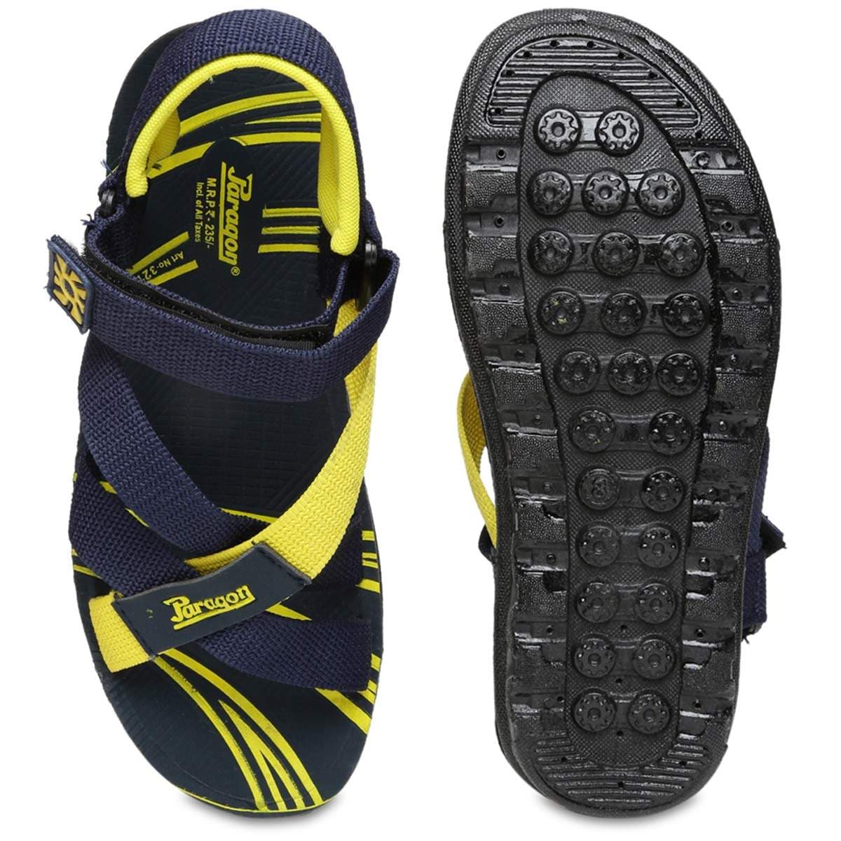 Paragon Mens Blue Yellow Escoute Sandals (Pv0321Gp-Blue-Yellow