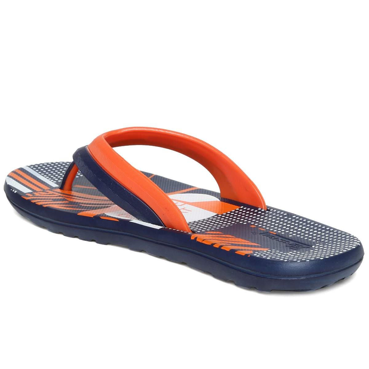 Paragon Mens Navy Blue & Orange Paralite Flip-Flops  display picture 3