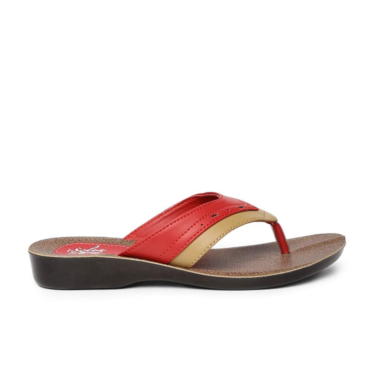 Paragon Womens Red Solea Flip-Flops (Pu7990X-Red) in Goa at