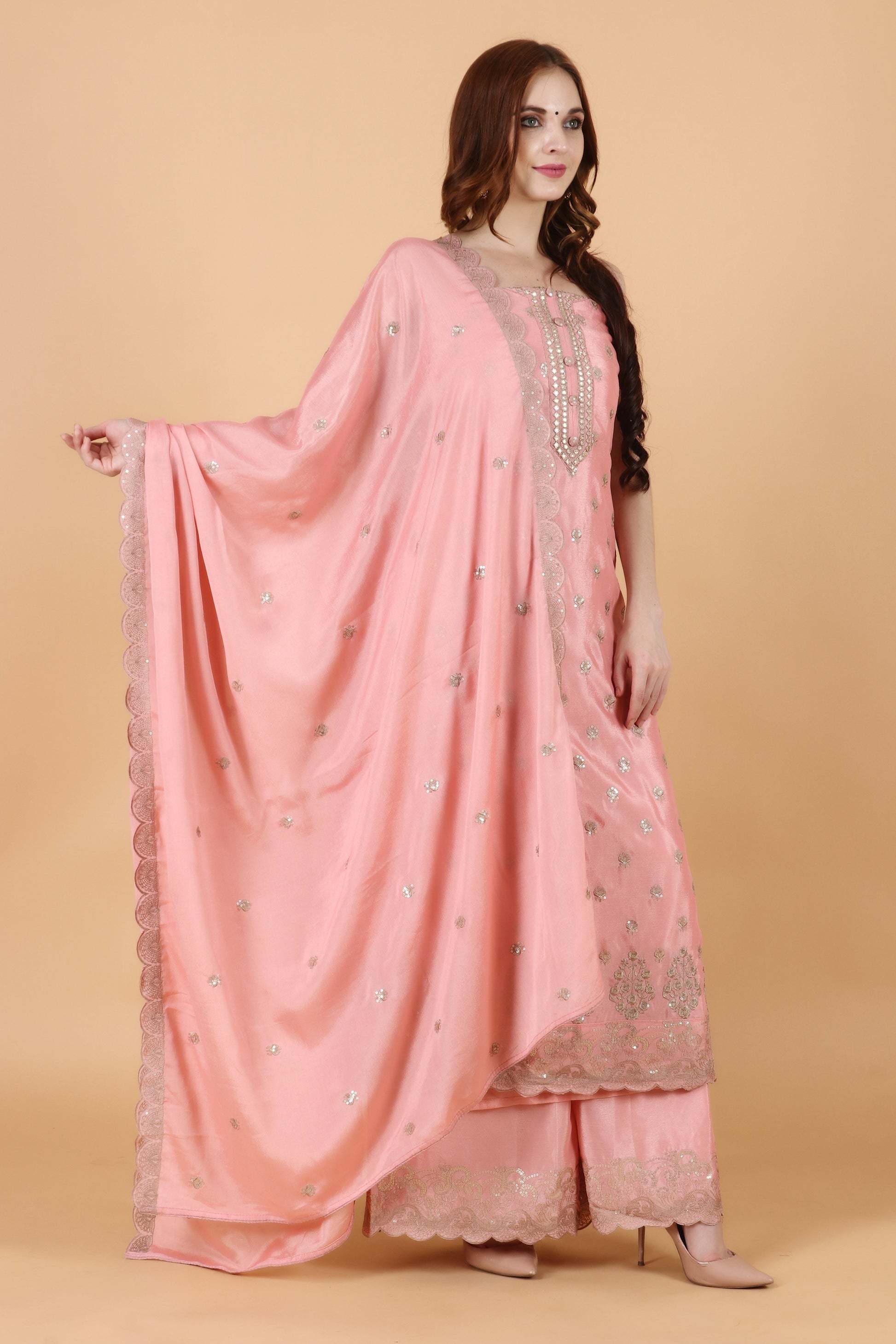 sachin and babi light blue dress Red crinkle chiffon dress for party wear embroidered – Nameera by Farooq