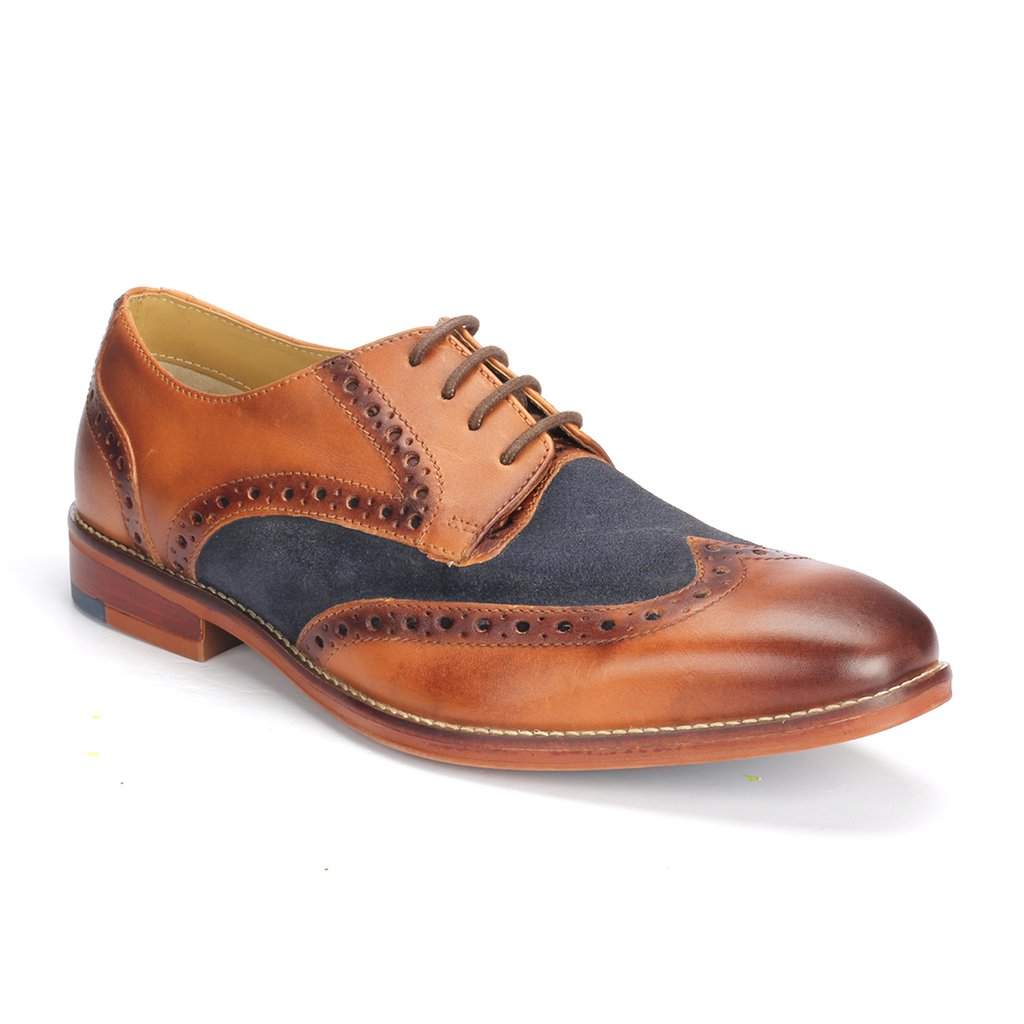 Pavers England Men's Brogue Shoe - Navy 